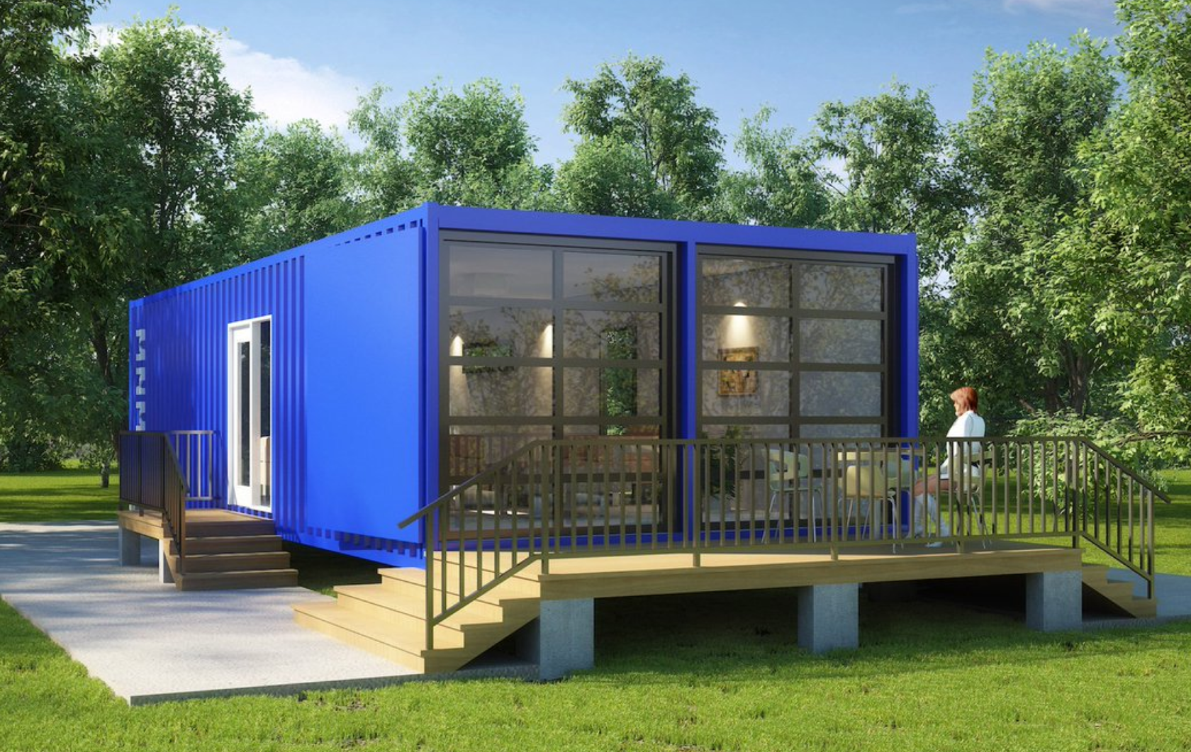 Модульные дома для круглогодичного проживания: двухэтажный каркасный проект