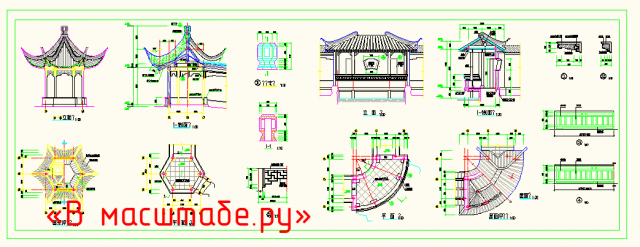 Беседка в японском стиле чертежи