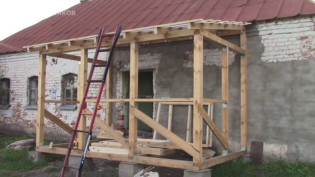 Каркасная веранда к дому: как построить своими руками, чертежи