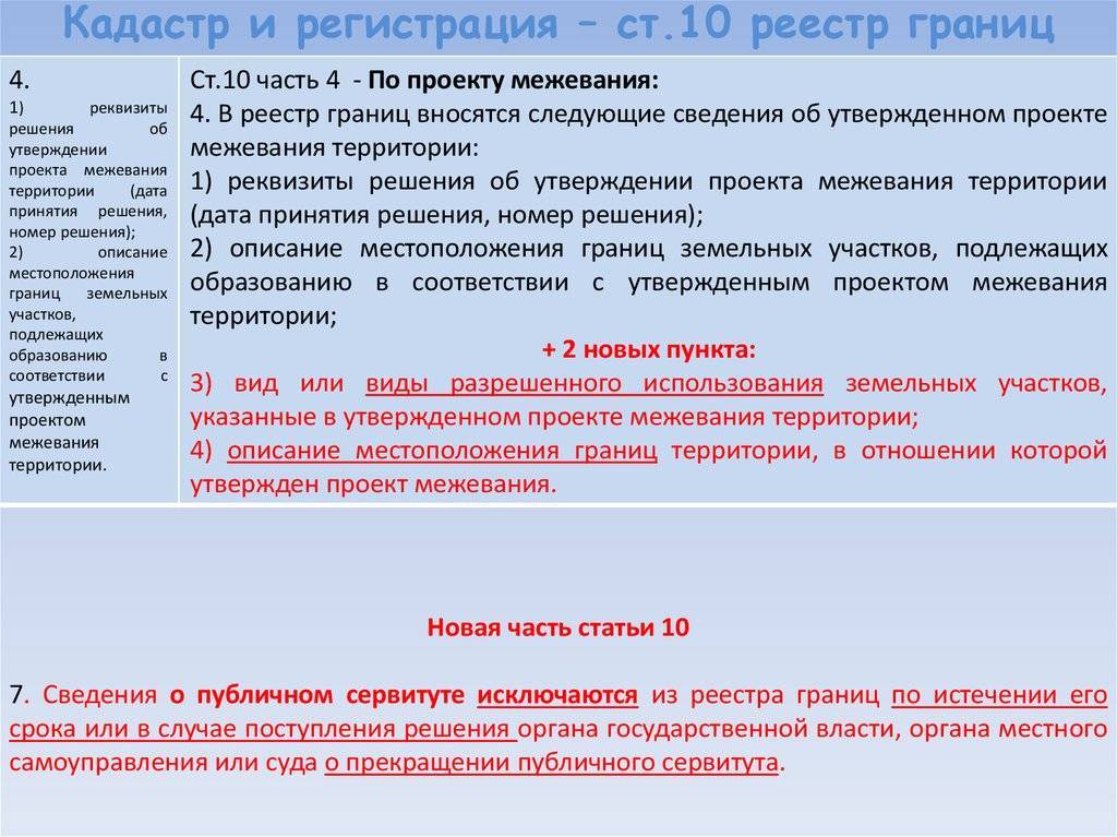 Какие сведения об утвержденном проекте межевания территории вносятся в реестр границ