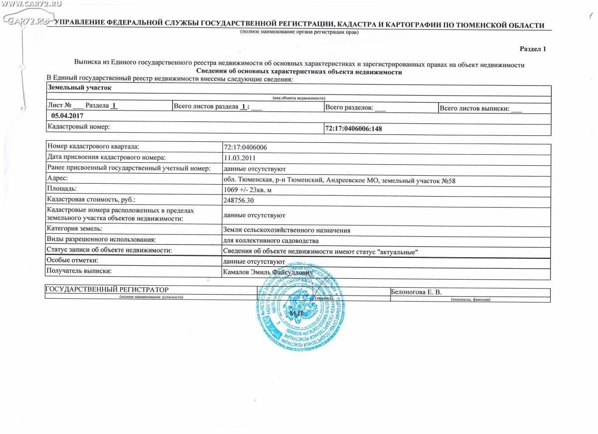 Собственник земельного участка по кадастровому номеру