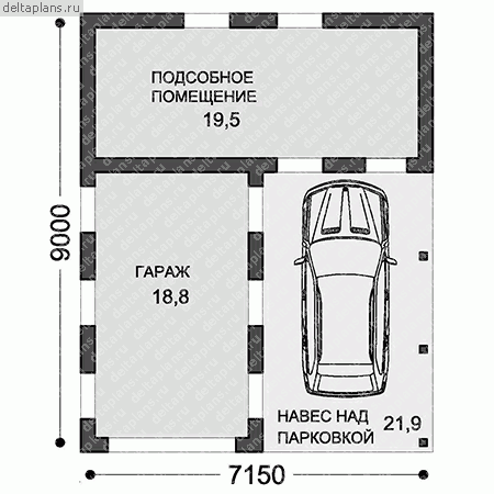 Гараж на 2 машины с хозблоком проект с расчетами