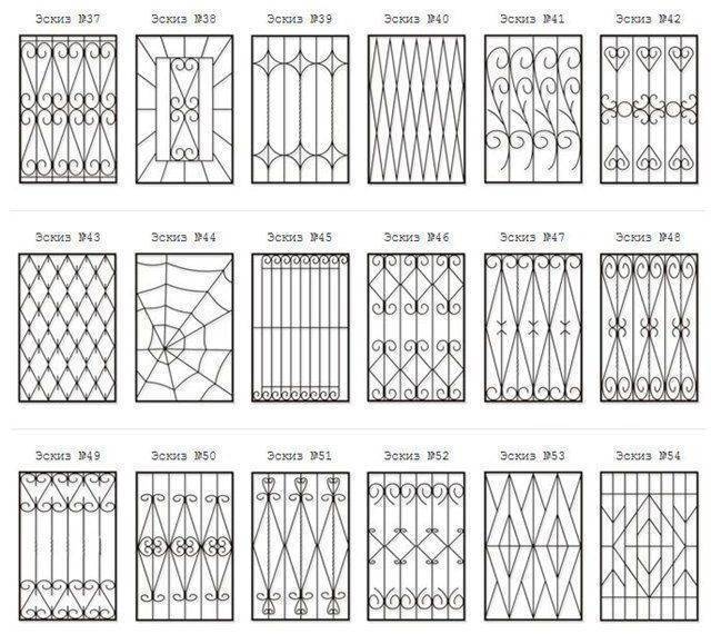 Чертеж оконной решетки