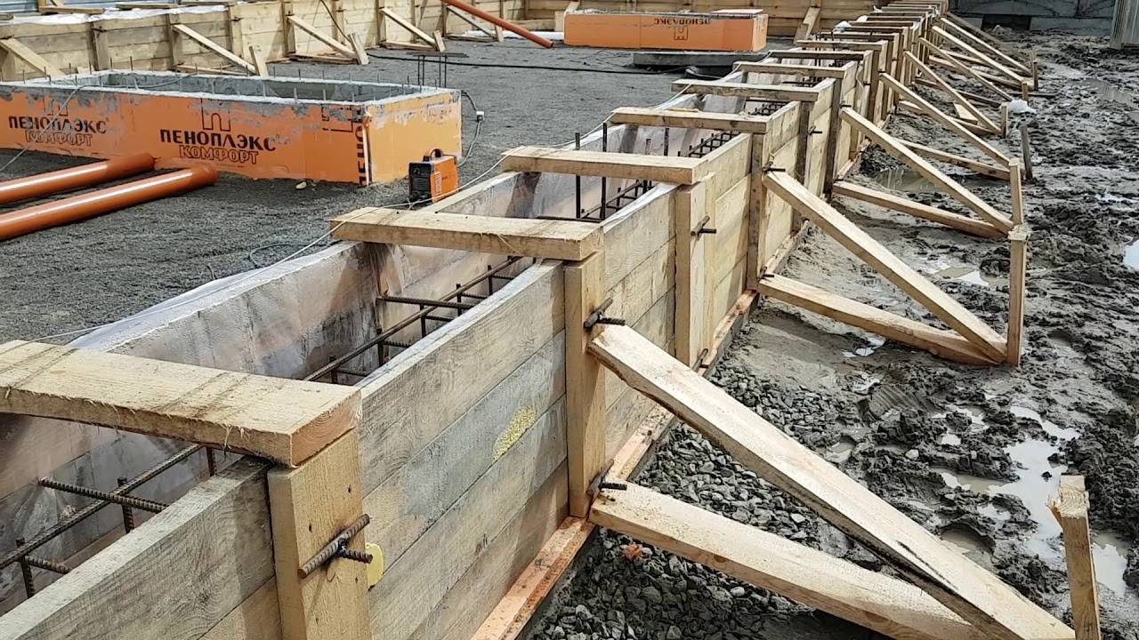 Монтажа опалубки стен, фундамента и перекрытий