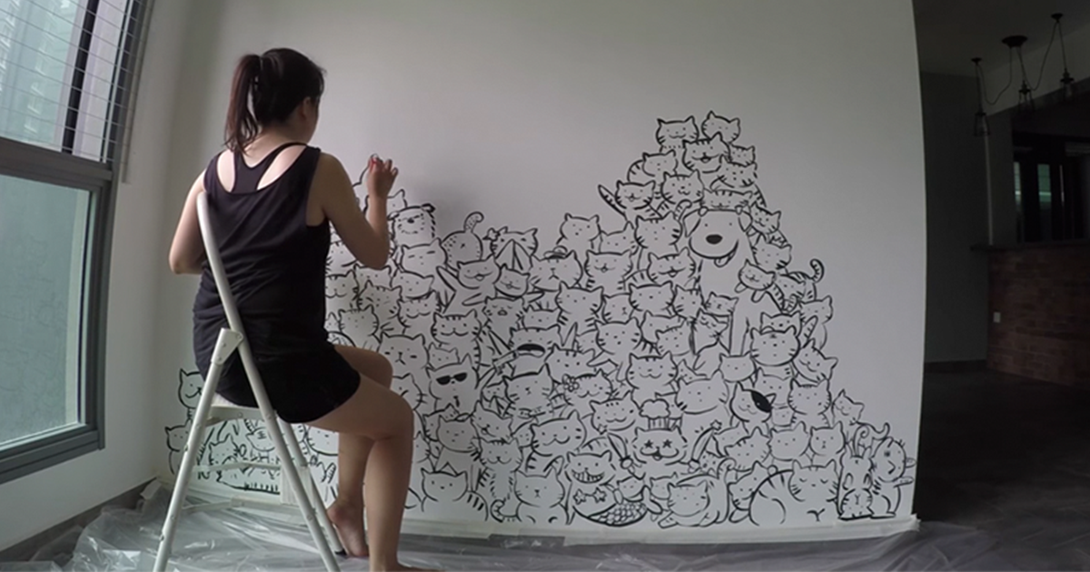 Как нарисовать простыми способами узоры и рисунки на стенах