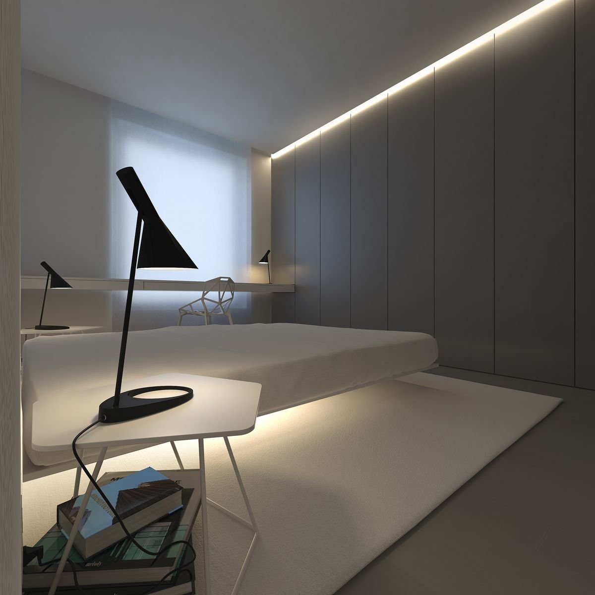 Стиль минимализм в интерьере квартиры или дома, простые и современные обои, освещение, картины и предметы мебели