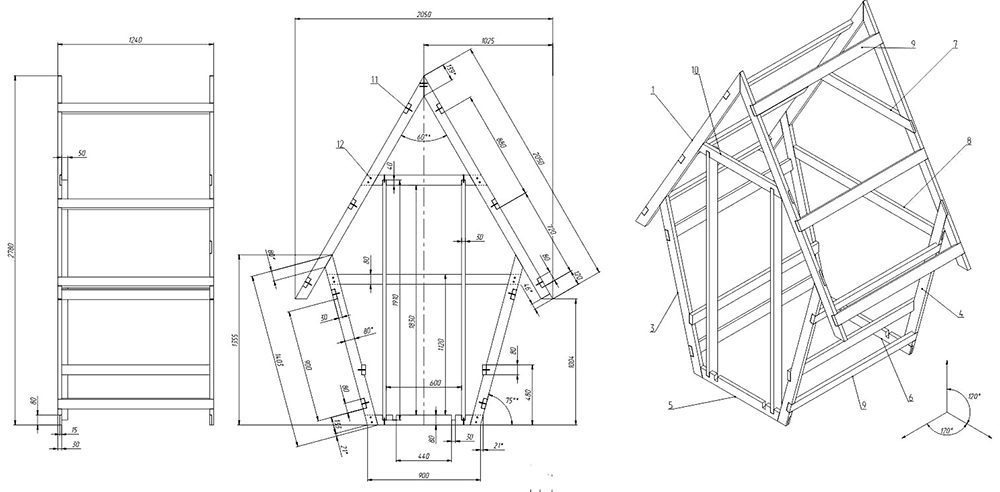 Размеры уличного туалета своими руками из дерева чертежи