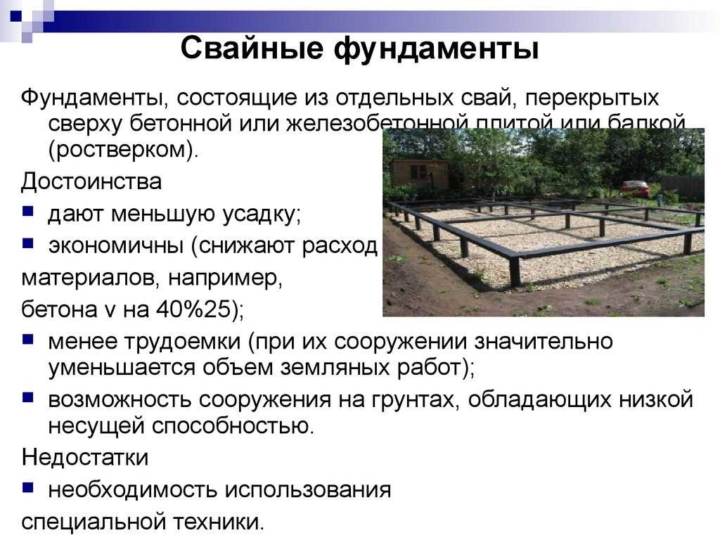 Плюсы и минусы свайных фундаментов