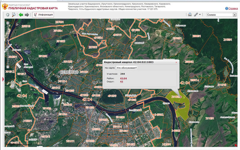 Спутниковая карта с границами земельных участков