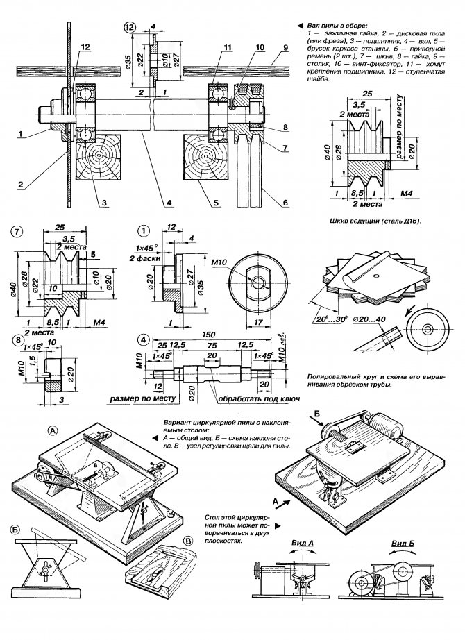 Циркулярный станок по дереву размеры чертежи