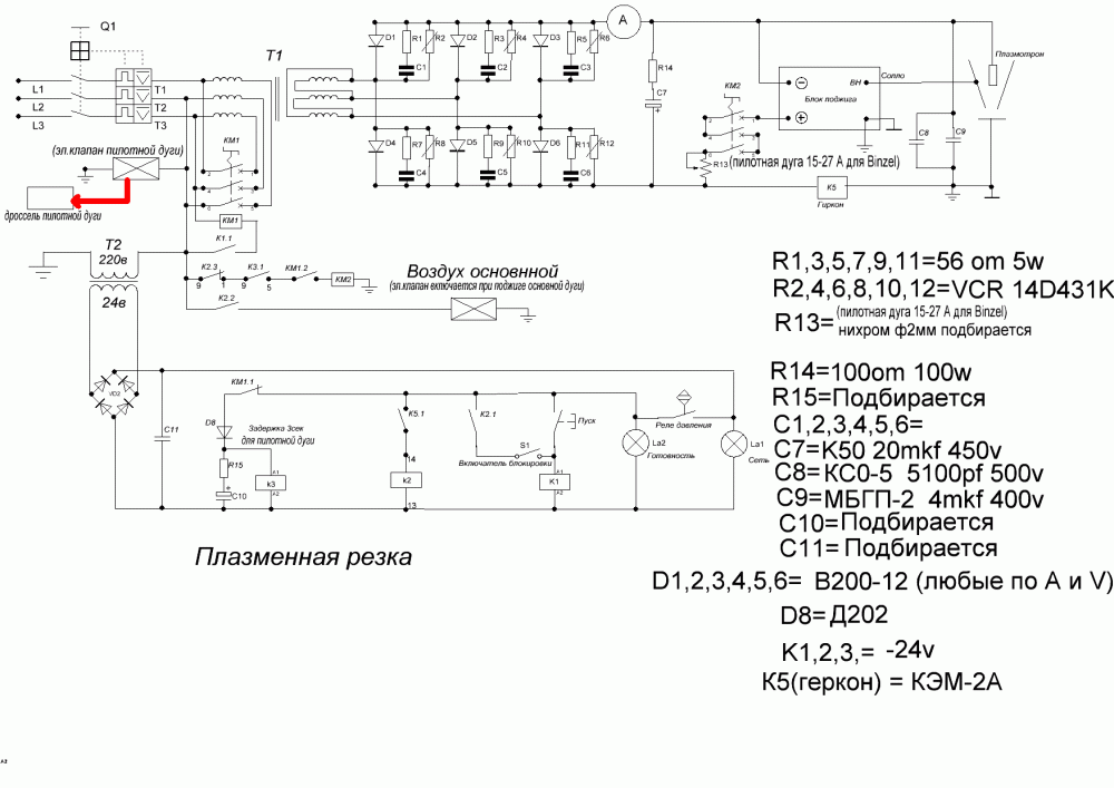 Схема инверторного плазмореза