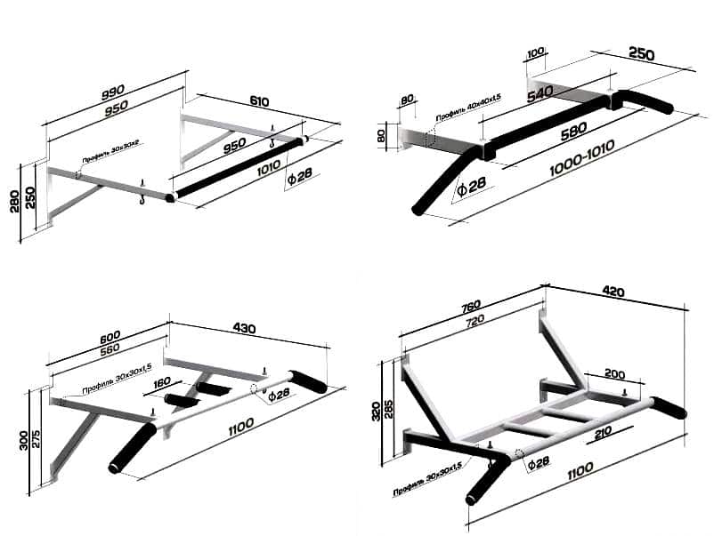 Турник своими руками на стену чертежи