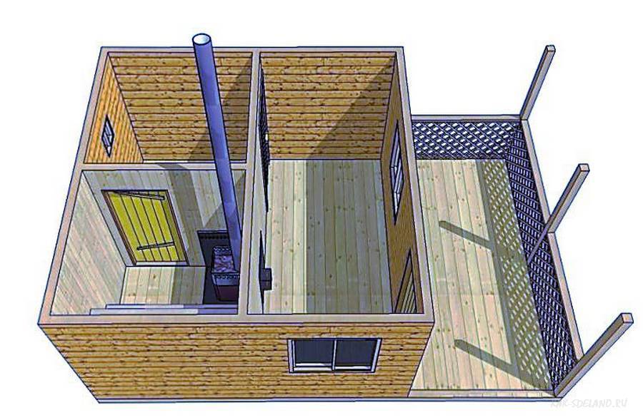 Проект бани из доски
