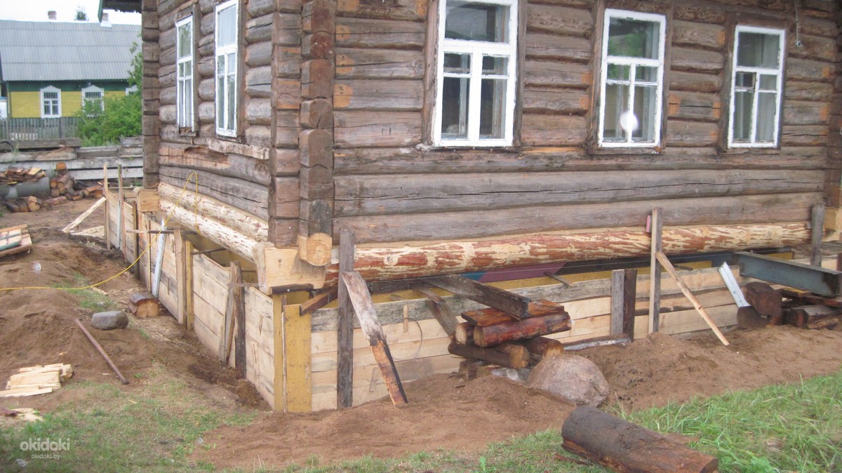 Как укрепить фундамент деревянного дома своими руками под частью дома или полностью ремонта