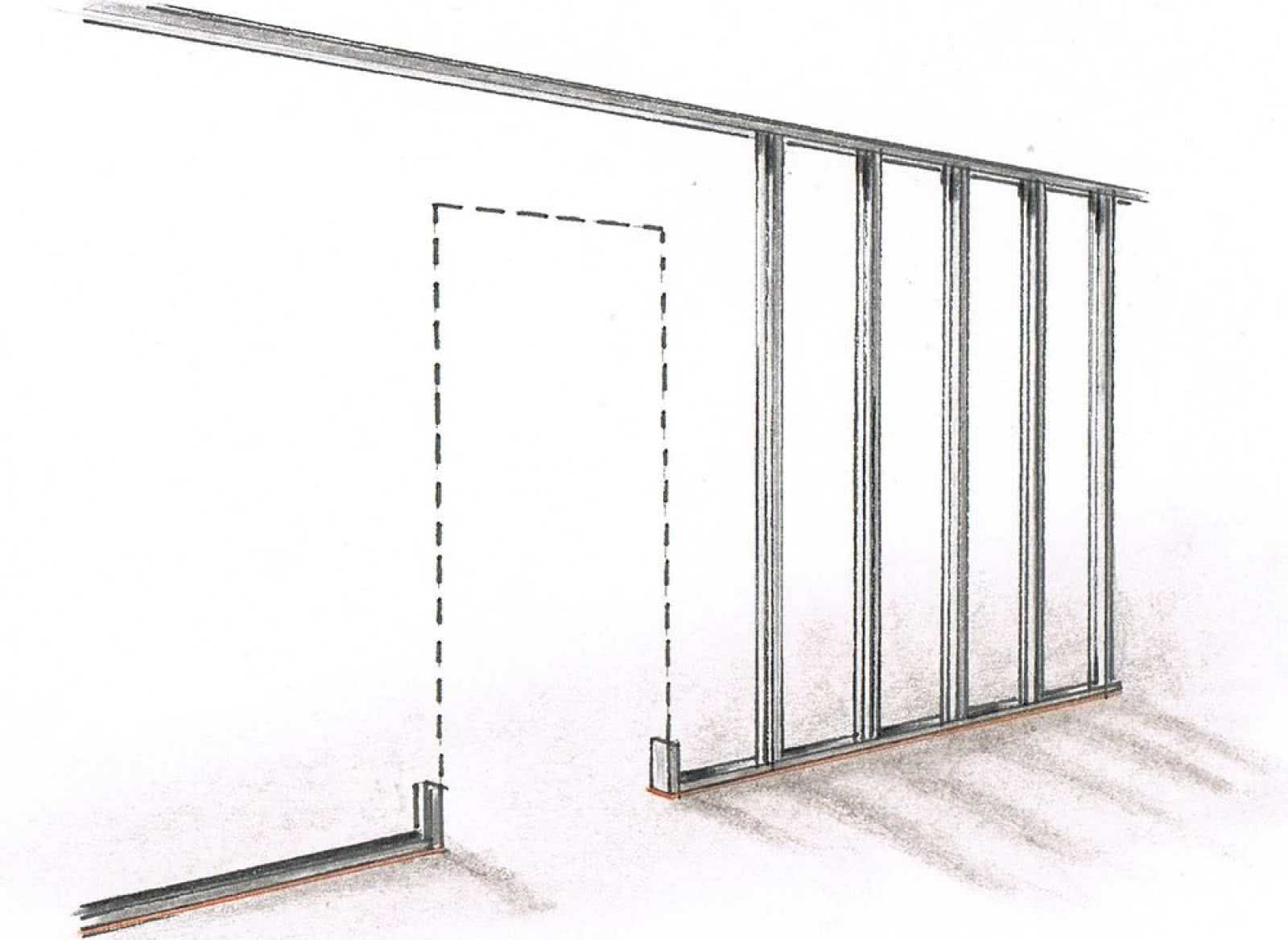 Каркас из профиля для гипсокартона на стену схема