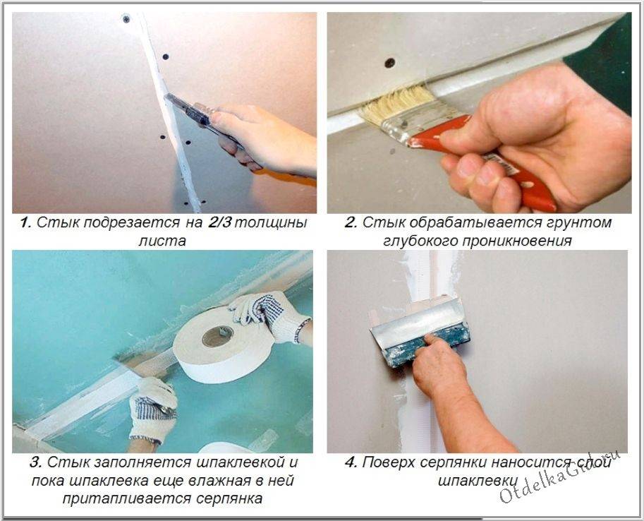 Заделываем швы в гипсокартоне