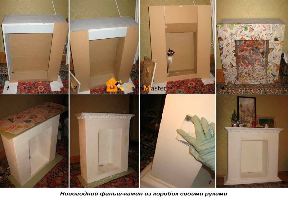 Камин из коробок от офисной бумаги | страна мастеров