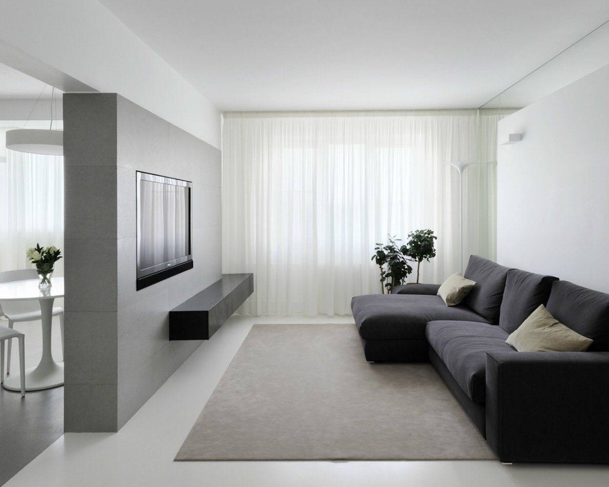 минималистичный дизайн для однокомнатной квартиры
