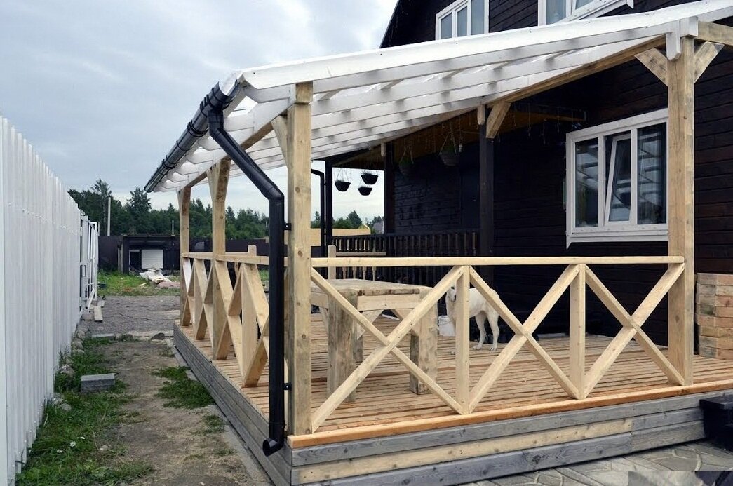 Как сделать открытую террасу к дому из дерева своими руками: варианты обустройства постройки на даче и в частном доме- пошагово +видео