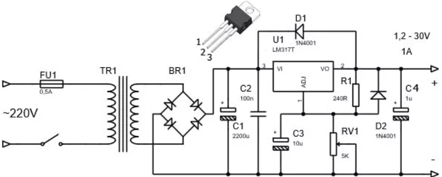 Схема блок питания lm317