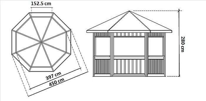 Чертежи 8 гранной беседки
