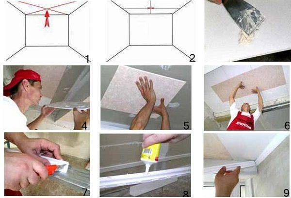 Как правильно клеить потолочную плитку. как самостоятельно поклеить потолочную плитку: пошаговая инструкция