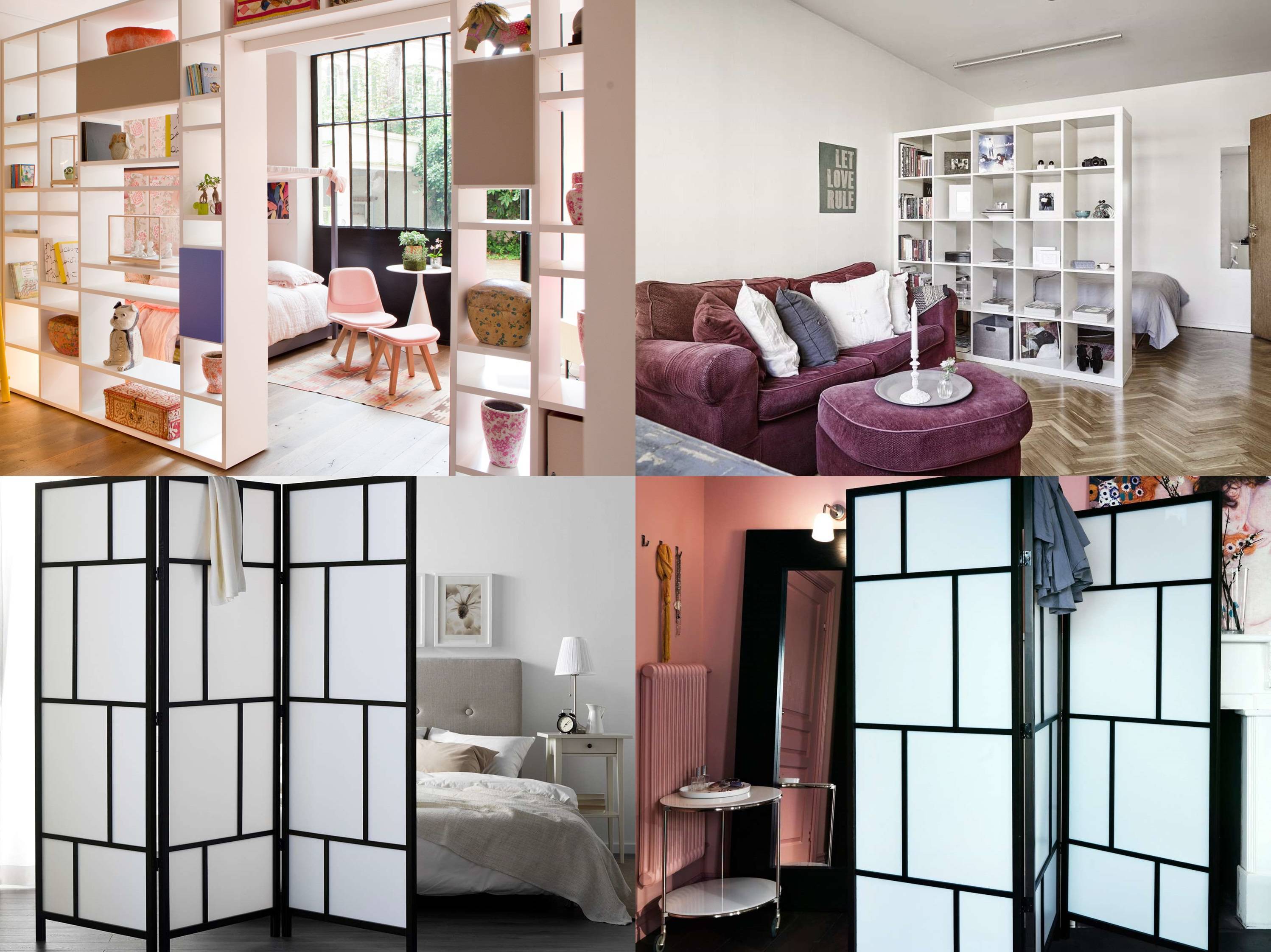Перегородки для зонирования пространства в комнате: раздвижные, стеклянные, деревянные, пластиковые, ажурные, декоративные, реечные и мобильные, легкие и дизайнерские
 - 48 фото