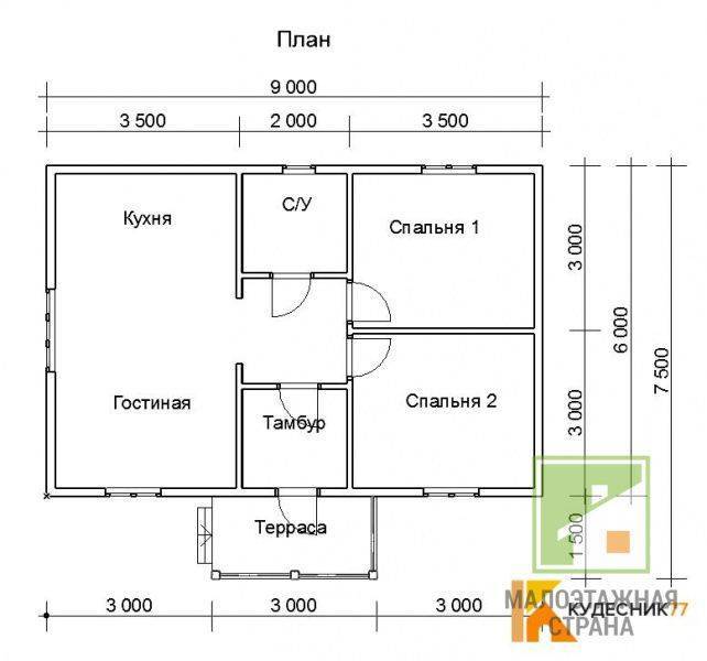 Проекты одноэтажных домов: бесплатные проекты, чертежи, фото
