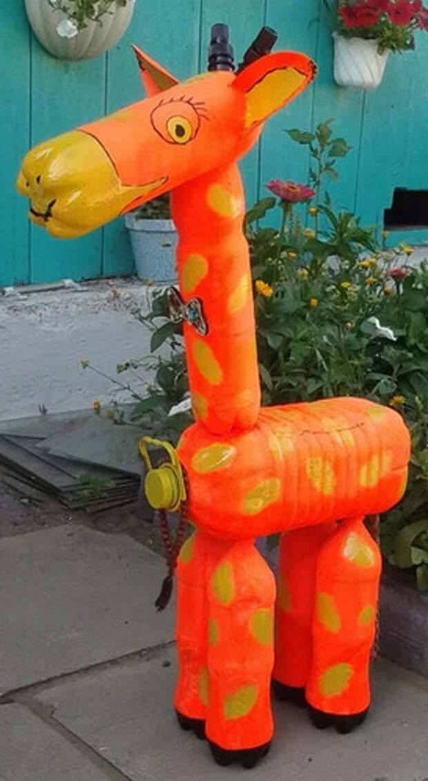 Жираф из пластиковых бутылок для сада своими руками: пошаговая инструкция для начинающих +фото и видео