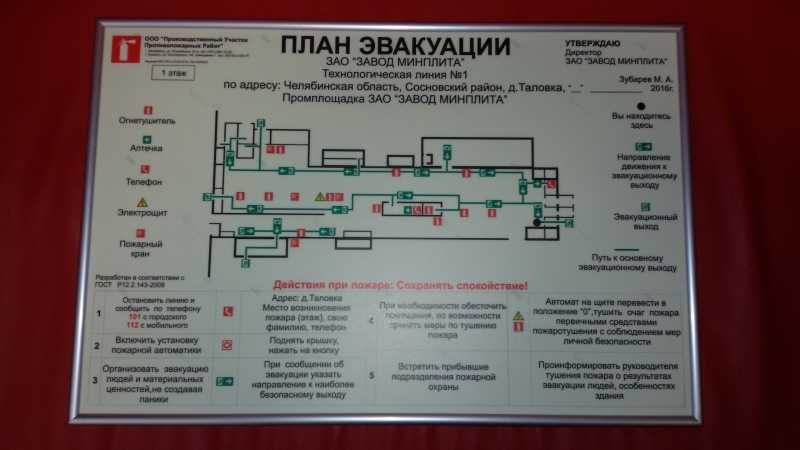 Требования к изготовлению люминесцентных планов эвакуации