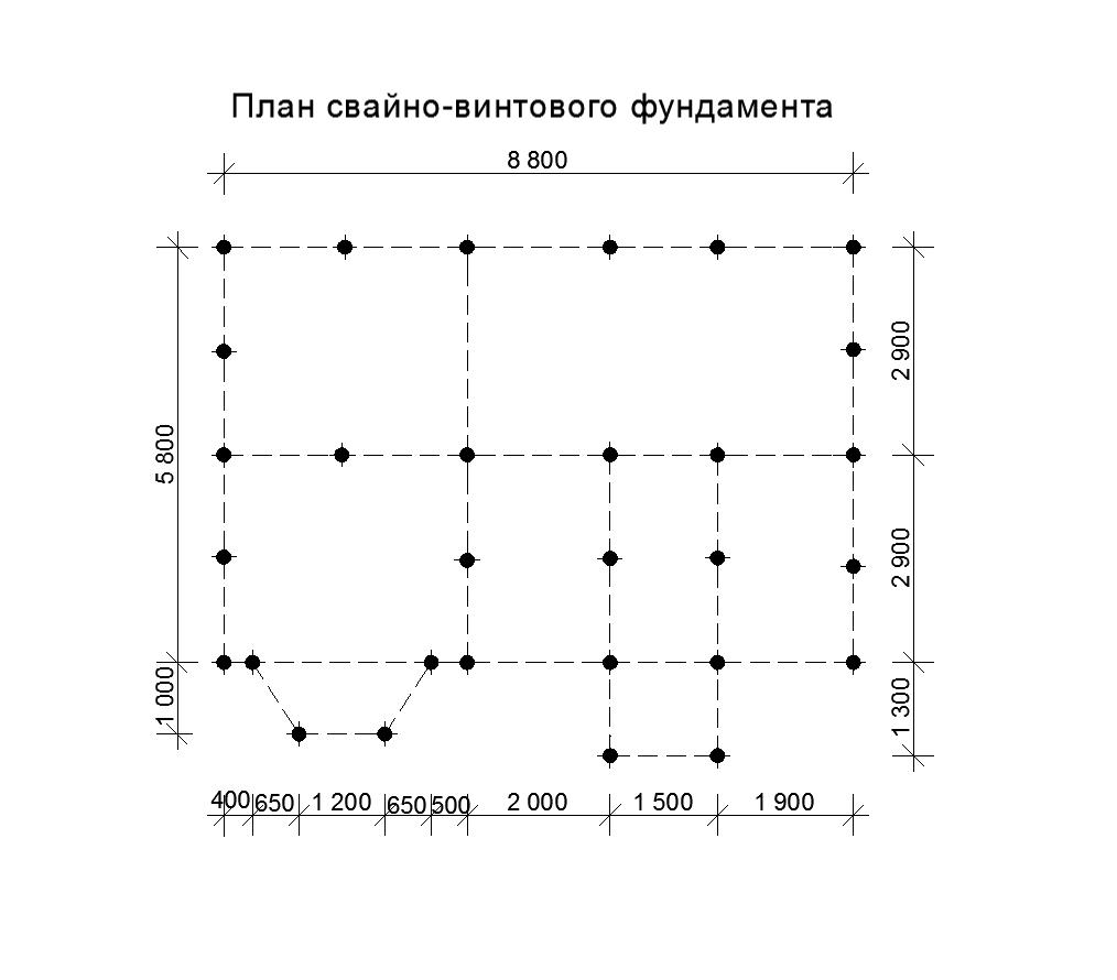 Чертеж свайного поля забивных свай