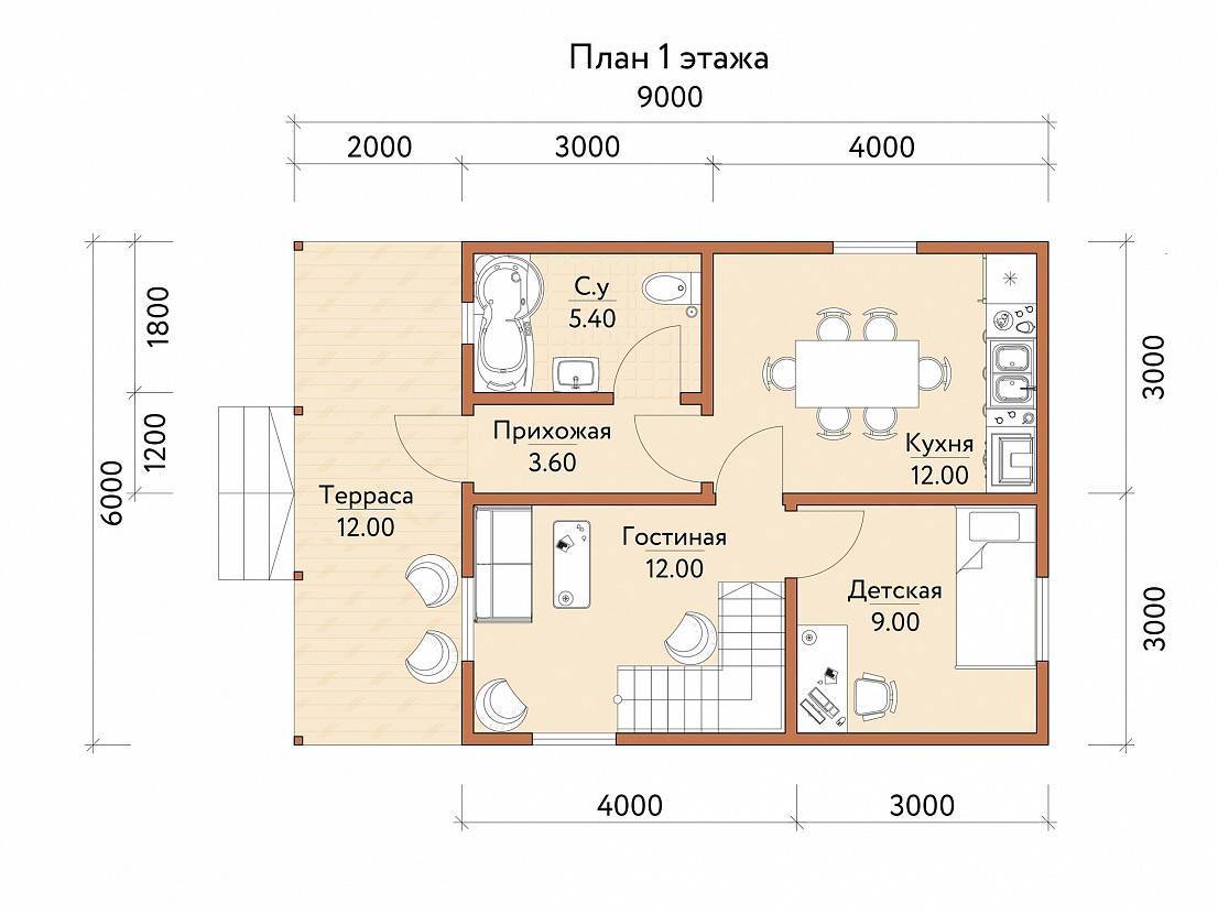 Планировка дома 6 на 9 м (52 фото): проект одноэтажного или двухэтажного дома размером 6х9 кв.м с мансардой, варианты и примеры с отличным дизайном