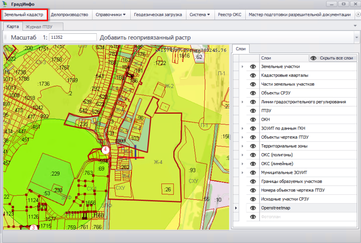 Зем кадастровая карта