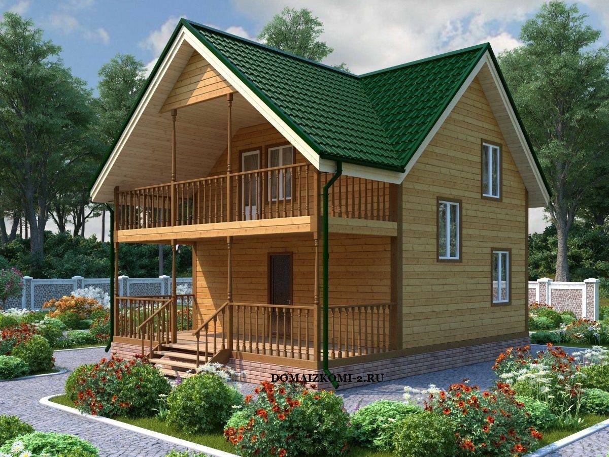 Дом из бруса с мансардой, деревянный дачный домик с мансардой, планировки дома из бруса с мансардой