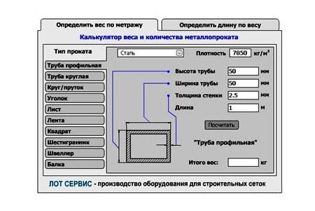 Онлайн калькулятор расчета длины и массы любых труб