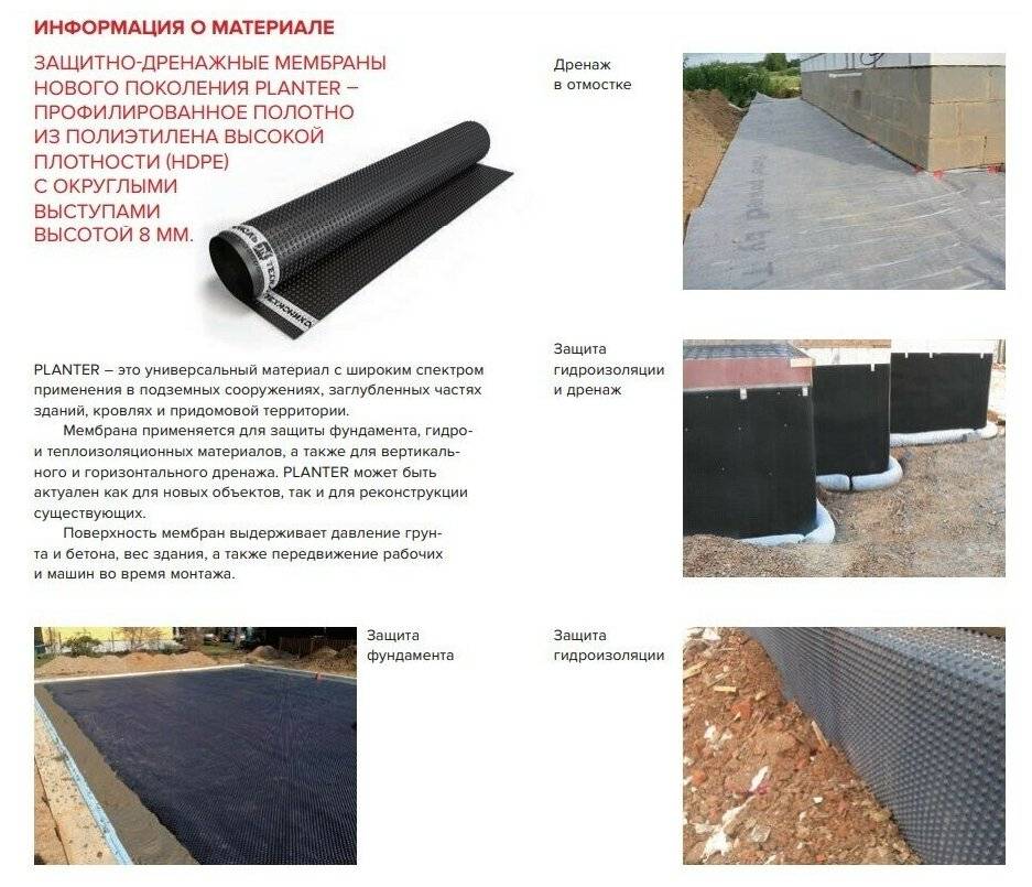 Профилированная мембрана плантер стандарт, как укладывать