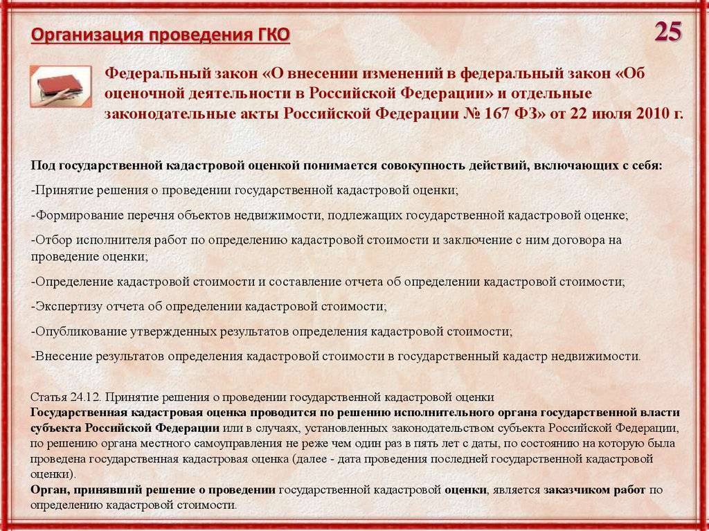 Порядок определения кадастровой стоимости земельного участка