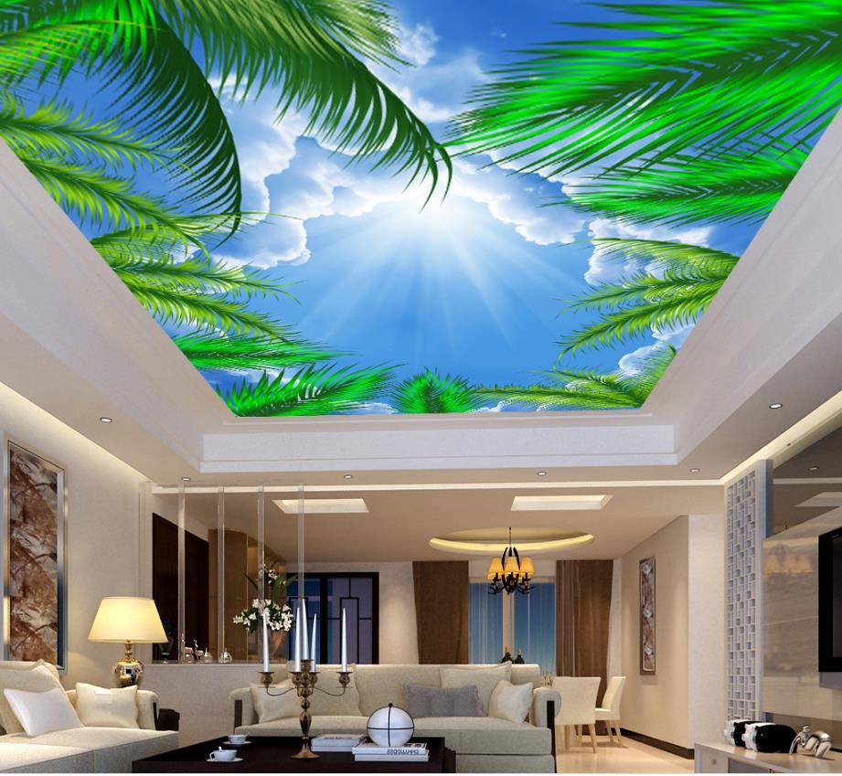 Натяжные 3d потолки (41 фото): потолочные покрытия с эффектом 3d