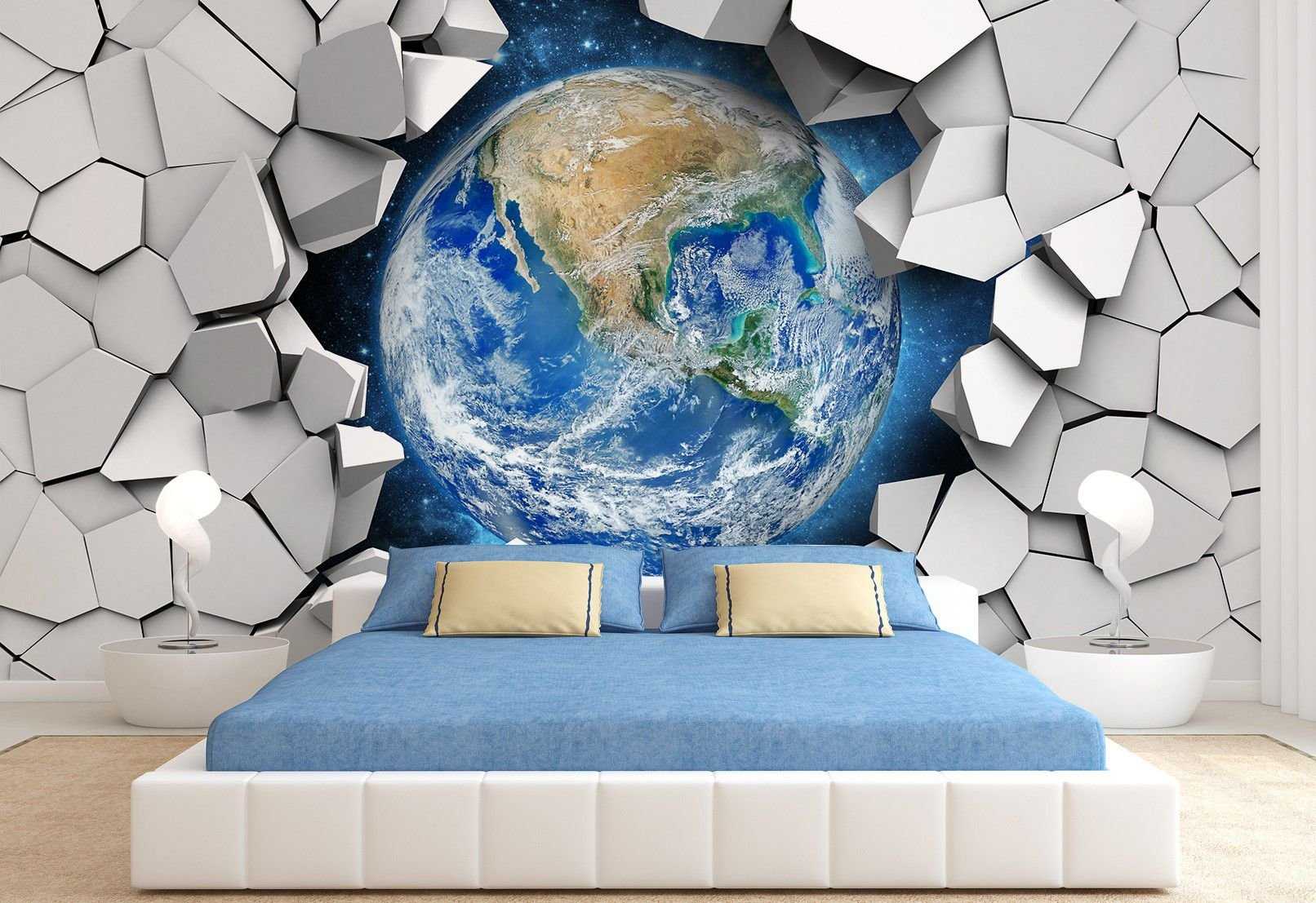 3d обои в интерьере +75 фото идей