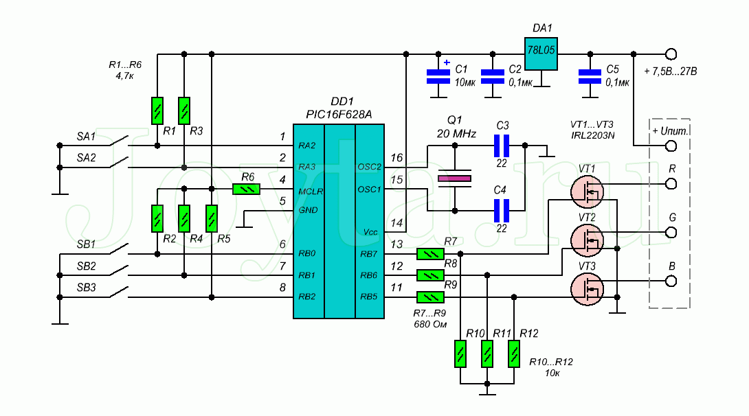Управление светодиодной лентой через arduino
