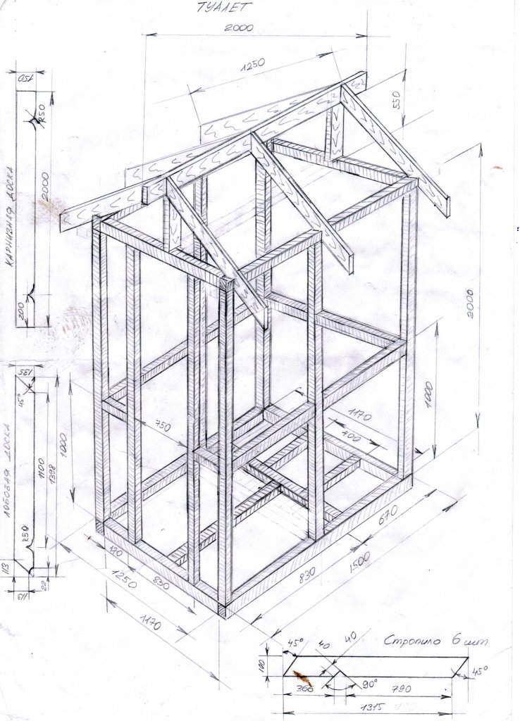 Каркас туалета чертеж
