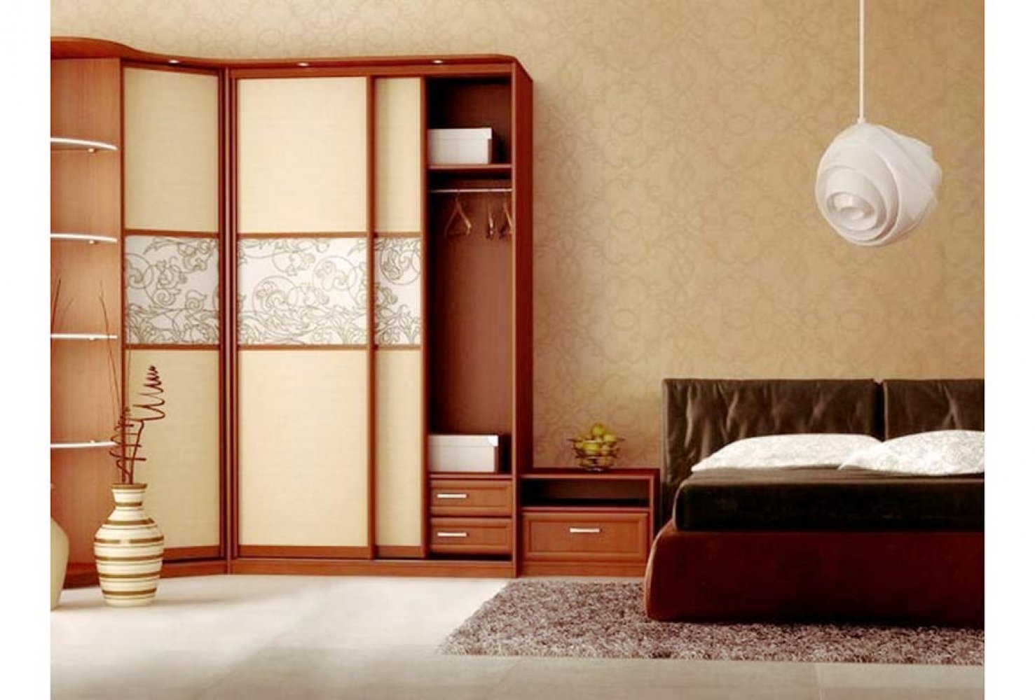 Угловой шкаф купе в спальню, особенности и характеристики мебели