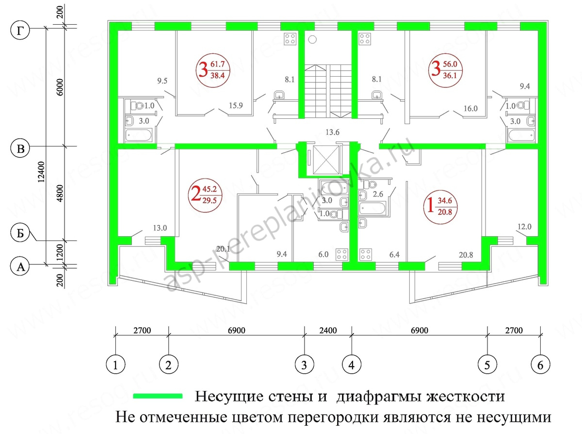 Несущая стена как определить в кирпичном доме на схеме