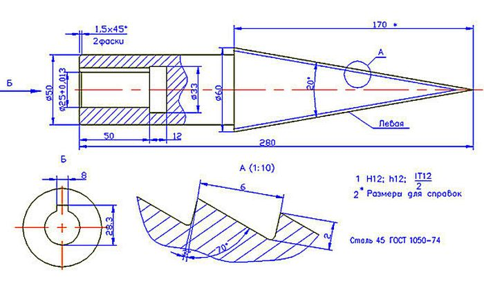 Как сделать конусный дровокол своими руками? обзор и чертежи – инструкция