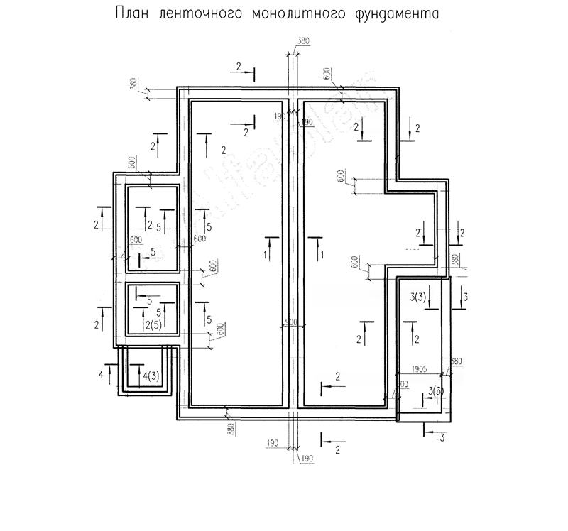 Чертеж фундамента