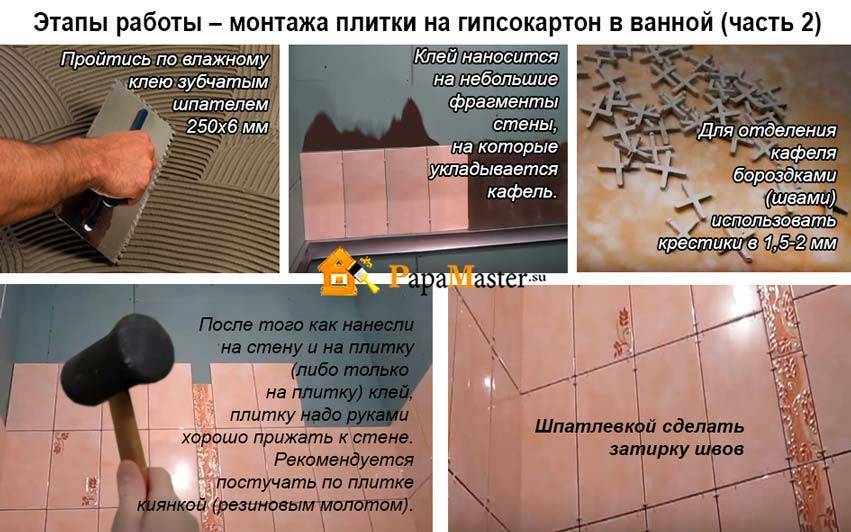 Гипсокартон для ванной комнаты под плитку