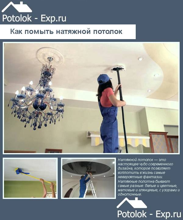 Чем и как мыть натяжные глянцевые потолки без разводов?