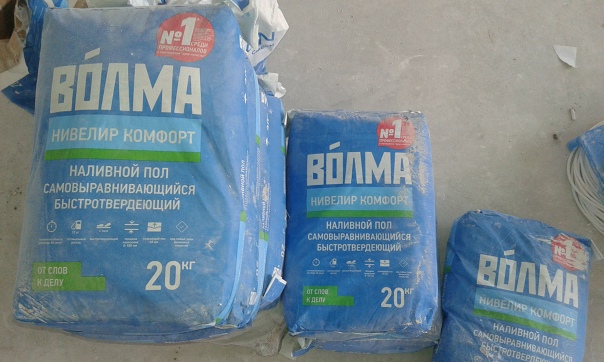 Самовыравнивающийся быстротвердеющий наливной пол волма-нивелир комфорт