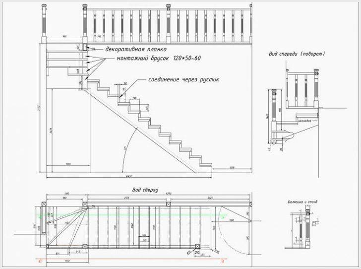 Лестница в частном доме на второй этаж своими руками чертежи