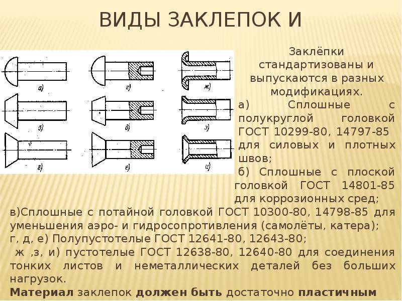 Изображенные на рисунке заклепки диаметром до 8 мм рекомендуется клепать